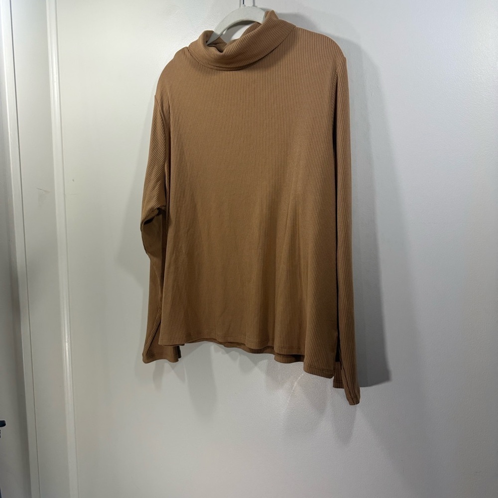 NWT Old Navy Tan Ribbed Long Sleeve Turtleneck Sweater Top XXL - Picture 2 of 9